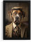 MuchoWow© Bilder mit Rahmen 20x30 cm Poster Wanddekoration Wohnzimmer Deko Modern Geschenke Bilderrahmen Vintage - Hund - Hut - Anzug - Couch - Braun