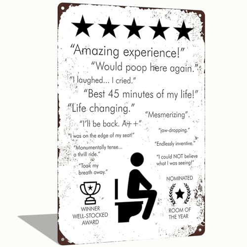 Amazing Toilet Experience Vintage Metal Tin Sign for Funny Bathroom Wall Decor Home Toilet Bar Restroom 8x12 Inch (2548)