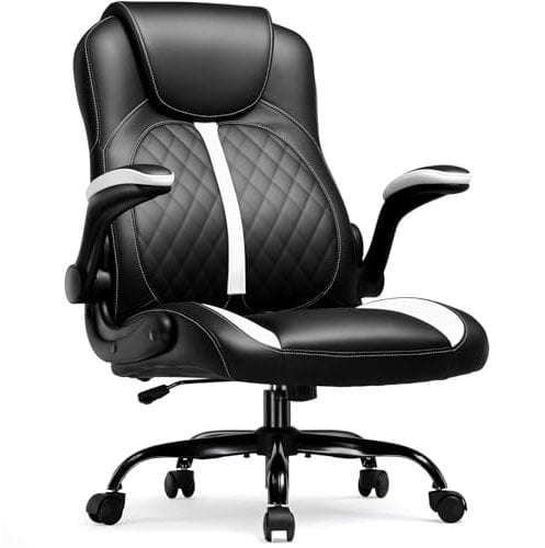 GTPLAYER Silla Gaming con Reposabrazos Elevables – Silla de juego ergonómica con función basculante – Asiento para PC Gaming de espuma de alta densidad blanco