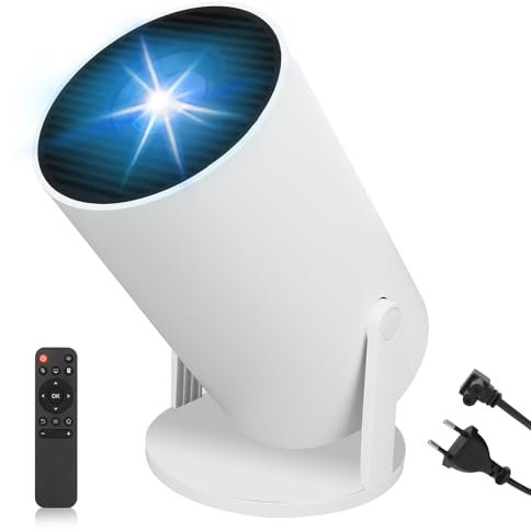 Mini proiettore 4K Full HD 1080P – Mini proiettore portatile 160 ANSI lumen, WiFi e Bluetooth, compatibile con Android/iOS, Auto Keystone, rotazione di 180° per Home Cinema, giochi e presentazioni