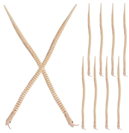minkissy 30Cm Realistische Holzschlange Spielzeug Flexible Gelenkschlange Für Kinder Party Halloween Scherzartikel Deko