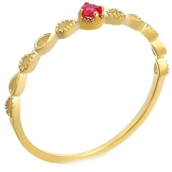 Homxi Damen Verlobungsringe Ringe Gold 9 Karat, 2,75 mm Solitär Rund mit Erstellter Rubin, Verlobungsringe Gold Frauen Gr. 61 (19.4)