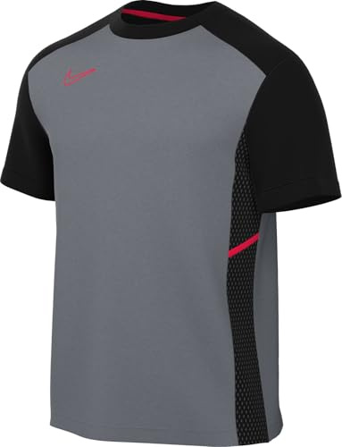 Nike Academy Dri-Fit Kurzarm-Fußballoberteil Für Herren, Cool Grey/Black/Bright Crimson, HJ3791-065, M