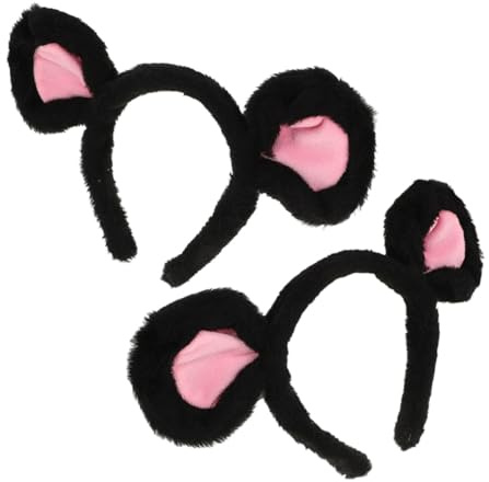 Beaupretty 2stücke Plüsch-mausohren-haarband für Halloween Cosplay und Partys Niedliches Cartoon-design für Frauen Mädchen und Junge Mädchen Tierohren-haarreifen