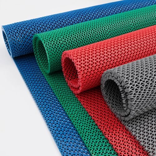 xinzyxx Fußmatte rutschfeste Drainage Matte, PVC-Bodenmatte, Robuste Teppiche, Pool Bodenmatte, für Innen- Und Außenbereich, Nassbereich, Bodenmatten Kommerzielle(Gray,1.6m*10m)