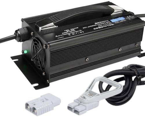 WLEJSL Chargeur Électrique 48 V 20 A pour Chariot Élévateur avec Prise Anderson 50 A/120 A/175 A/350 A pour Transpalettes, Autolaveuses et Batteries de Voiturettes de Golf,175A