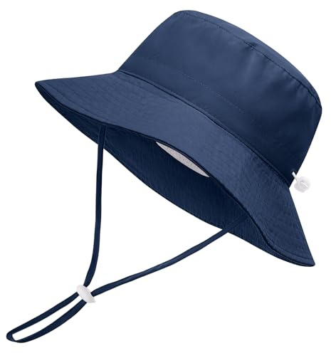 Xnova Baby Sonnenhut UV Schutz Bucket Hat Mit Mesh-Futter, Kinder Fischerhut Verstellbarer Faltbare, Atmungsaktiv Strandhut UPF 50+ for Jungen Mädchen