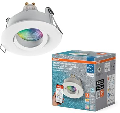 Osram Smart Matter Spot LED Einbaustrahler IP65 RGBW Verstellbar Weiß, 4,7W Smart Home, Dimmbar, App-Steuerung