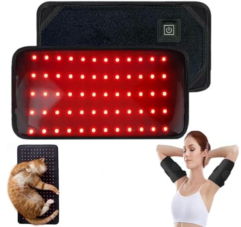 FellStern Rotlicht-Therapiematte, 660 nm und 850 nm Lichttherapie Matte, Rotlichtlampe für Rücken, Taille, Beine, Arme, Rotlicht-Lichttherapielampe, Rotlichtband für Frauen und Männer