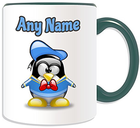 Personalised Gift - Donald Mug (Penguin Cartoon Character Costume Colour Options) Unique Name Message Silly Funny Superhero Hero Super Mouse Duck