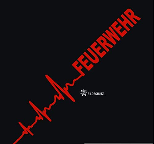 myrockshirt Herzschlag Aufkleber Feuerwehr ca. 50x10 cm Scheibe Sticker Lack Tuning Windschutzscheibe Windshield Heartbeat Herz für Decal Vinyl mit Montage Set inkl. Estrellina-Montage-Rakel