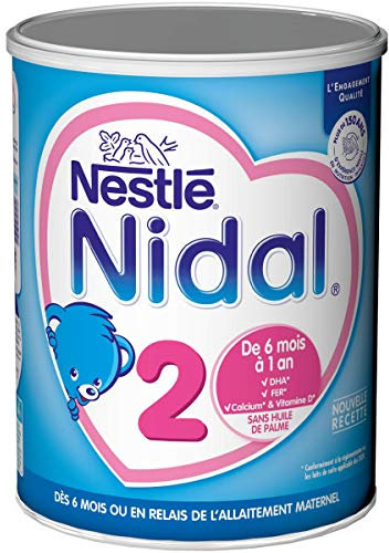 Nestlé Nidal 2 - Lait en poudre 2ème Age pour bébé de 6 à 12 mois - 800g