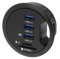 SEDNA - 2.5 Grommet Hole - In Desk - USB 3.1 Gen I 3 Port Hub/ BC 1.2 USB Charger with SD Card Reader with UK AC/DC adapter