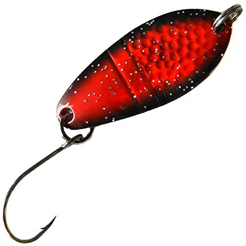Paladin Blinker Trout Spoon 2,7g - Forellenblinker, Farbe:schwarz-rot-Glitter/silberfarben