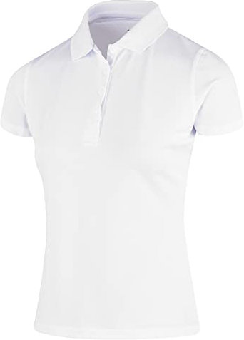 Island GREEN Womens Iglts1851 Ladies Essentials Stretch Breathable Micro Pique Golf Polo Shirt, White, 10 EU