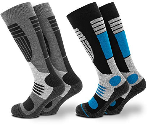 Occulto Herren Skisocken 2er Pack, 4er Pack (Modell: Felix) 2 Paar Blau Schwarz 43-46