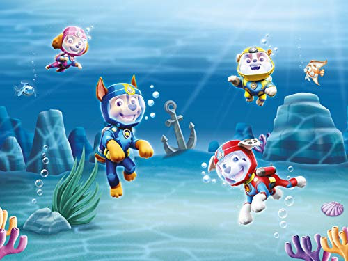 AG Design Paw Patrol Unterwasserwelt, Vlies Fototapete für EIN Kinderzimmer, 360 x 270 cm, FTDN XXL 5076, Mehrfarbig
