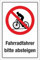 WERBEPUNKT. Schild Hinweisschild Fahrradfahrer Bitte absteigen 3 mm Alu-Verbund 300 x 200 mm