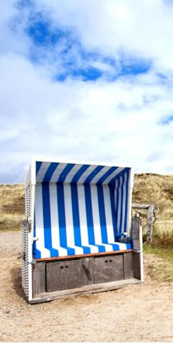 Magnettafel Pinnwand XXL Bild Strand Strandkorb Düne Meer Größe 60 x 120 cm
