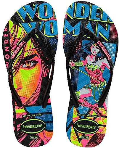 Havaianas Women's Slim Heroinas Flip Flops, Schwarz, 33/34 EU