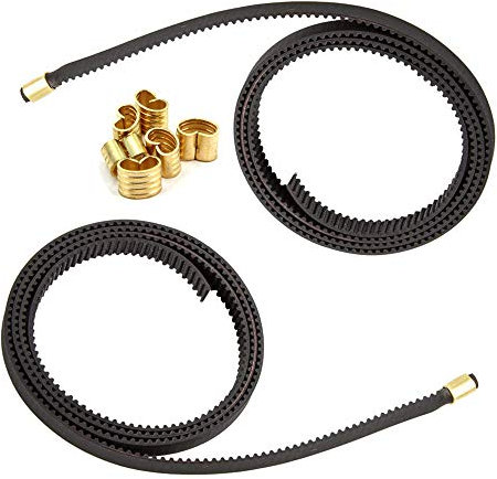 Zeberoxyz 2 Stück GT2 schwarz offener Zahnriemen Länge 1.2Meter Breite 6mm mit 8PCS Kupferschnalle für Ender3 Ender5 CR10 3D Drucker (offener Riemen)
