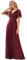 Ever-Pretty Prom Dress Long Empire Waist V-Neck Short Sleeve Classic A Line for Bridesmaid Burgundy 22