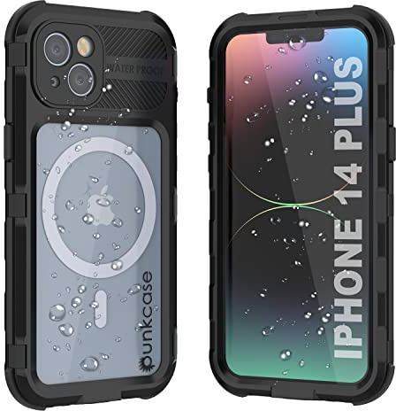 Punkcase Wasserdichte Aluminium-Hülle für iPhone 14 Plus [Metal Extreme 2.0 Serie] IP68 robuste Stoßfängerabdeckung mit eingebautem Displayschutz | ultimativer Schutz für iPhone 14+ Plus (6,7 Zoll)