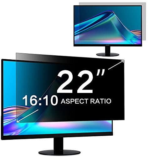 ZOEGAA Privacy Filter 22 Inch Monitor Privacy Film 16:10 Aspect Ratio, Removable Anti Blue Light Anti-Glare Privacy Film Privacy Film Privacy Film Privacy Film for 22 Hp/Dell/Acer/Lenovo/ThinkPad/Asus
