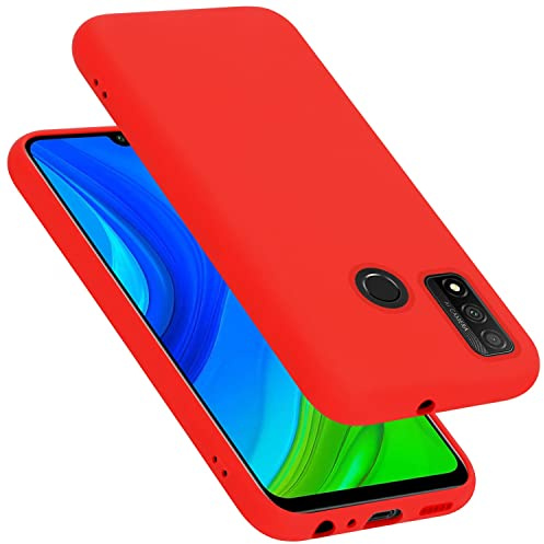 Cadorabo Hülle kompatibel mit Huawei P SMART 2020 Hülle Silikon Handyhülle für P SMART 2020 Case aus flüssigem Silikon- Kratzfeste und stoßfeste dünne TPU Schutzhülle - Liquid ROT