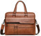 FANDARE Herren Laptop Handtasche Business Aktentasche PU Leder Arbeitstasche Umhängetasche Henkeltaschen Schultertaschen für Reise Büro Reisen Schule Wasserdicht Messenger Bag Hellbraun