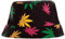 Brandsseller Sonnenhut Cannabis Design Fischerhut Sommerhut Travel Cap 100% Baumwolle (Schwarz-Bunt)
