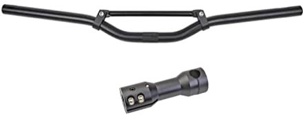 Downhill Enduro Lenker Set Matt Schwarz 22mm inkl. Lenkeraufnahme passend für Yamaha BWS, MBK Booster 50 – verbessertes Handling & sportlicher Look
