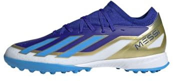 adidas Unisex X Crazyfast Messi League Turf Boots Football, Lucid Blue/Blue Burst/Cloud White, 6 UK