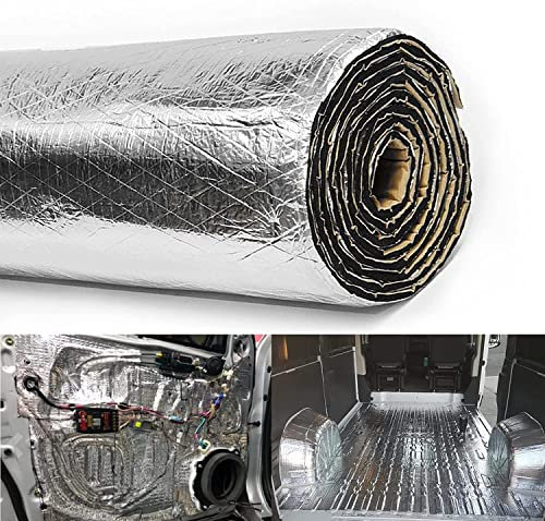 3.36 Sqm 5mm Dämmmatte Auto Hitzeschild Thermische Schalldämmung Proofing Deadener Mat Auto Lärmschutz Akustische Dämpfung Feuchtigkeitsbeständig Wasserdicht (Rolle)