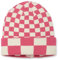The Drop Mütze für Damen, Karina Bunt-kariert, Neonrosa/Weiß (Hot Pink/Whisper White), Einheitsgröße