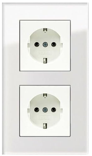 GIRA Set 2x Steckdose 418803 1x Rahmen 2-fach 021212 Esprit Glas Weiß Reinweiß glänzend