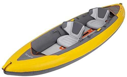 ZUMAHA Stark Abriebfestes aufblasbares Kajak 2-Personen-Schlauchboot Tragbares Kajak-Set mit Zwei Paddeln und Hochleistungs-Luftpumpe Exzellent