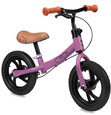Momi BREKI Kinderlaufrad für Mädchen und Jungen ab 3 Jahren (max. Körpergewicht 25 kg), Stabiler, Leichter Metallrahmen 3 kg, regulierbare Sattelhöhe mit Quick Release, pannensichere Eva-Räder