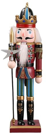 Anloximt Figure di Schiaccianoci di Natale | Ornamenti Tradizionali in Legno per schiaccianoci Grandi | Decorazioni Natalizie del Re Schiaccianoci, Soldato Schiaccianoci per la Festa di Compleanno