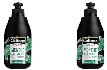 Cottage 3en1 Shampoing Douche pour Hommes Fresh Effect Menthe Glacée 250 ml (Lot de 2)