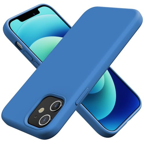 TAXXOE Silicone Case Compatible with iPhone 12 Case/12 pro case Soft Ultra Slim Protective Shockproof Liquid Silicone Phone Case,Anti-Scratch Microfiber Lining, 6.1 Official Blue