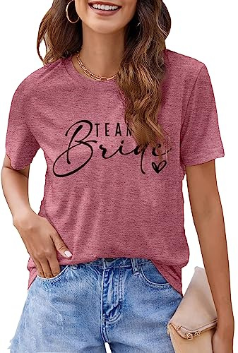 hohololo EVJF Tshirt Équipe de la mariée Équipe de la mariée pour Femmes T-Shirts de Demoiselles d'honneur T-Shirt Enterrement de Vie de Jeune Fille