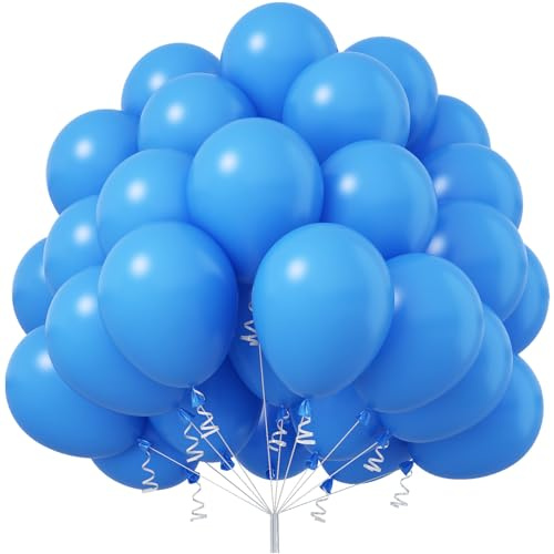 Jobkoo Sky Blue Balloons - 50pcs, 12 Inch Matte Latex Balloons for Birthday, Wedding, Baby Shower & Graduation Parties