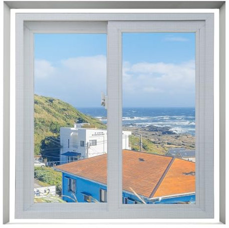 Moustiquaire Fenetre 140x180cm Tulle Moustiquaire Enroulable Anti-Insectes Rouleau Moustiquaire pour Windows Résistant,Blanc