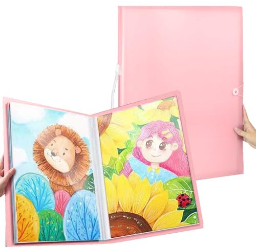 A3 Diamond Painting Picture Album 60 Pages 5D Storage Book Folder with Handle 60 Pockets Diamond Art Portfolio Folder 60 Sheets DIY Diamond Painting Pictures Collection Folder for Art Portfolio