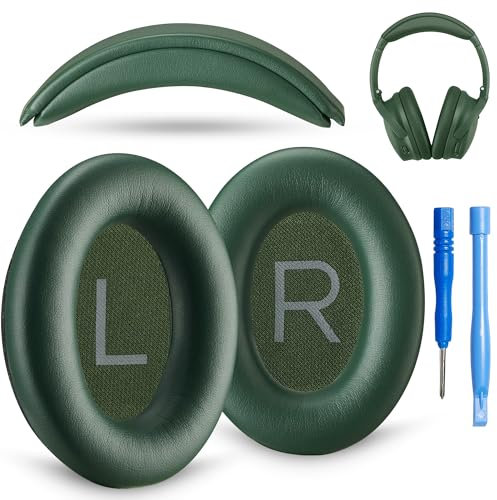 AHG Accessory House Global Replacement QC Ear Pad and Headband Pad Kit Cushion. Compatible with Bose QuietComfort (2023) QC45 QC35 QC35 II Wireless Noise Cancelling Headphones (Cypress Green) Easy DIY