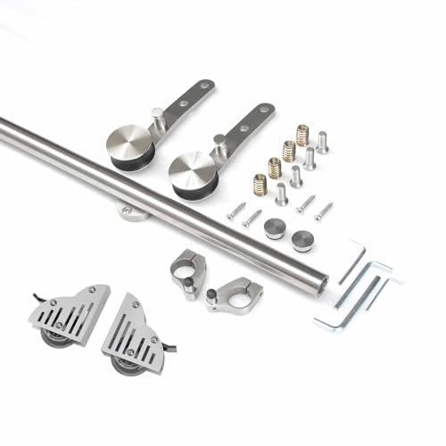 GLFNB Bücherregal-Schiebeleiter-Schienen-Kit, Rollleiter-Schiebetür-Hardware-Zubehör, Rollbare Bibliotheksleiter-Hängeschiene, Edelstahl-Bibliotheks-Mobilleiter-Hängeschiene (Größe: 800 cm (26,2 F