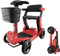 Folding Mobility Scooter for Adults & Seniors, Lightweight Electric Mobility Scooter S3, 25 Miles Range, PAi Safety System, Airplane Approved, 6 MPH, 265 lbs Capacity, Slope Safety