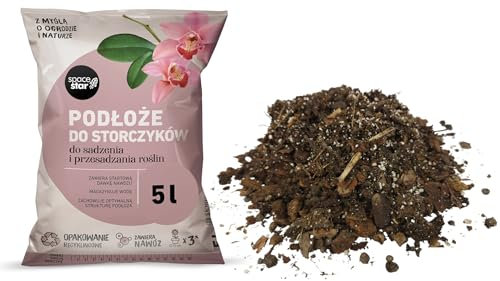 Erde für Orchideenpflanzen mit Dünger 5L- Orchideenerde - Orchideen Blumenerde für Zimmerpflanzen - Pinienrinde - Orchideensubstrat zur idealen Sauerstoff