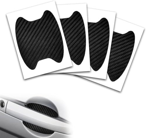 Film de Protection pour poignée de Porte de Voiture, 4PCS de Protection Anti Rayures pour poignée,Carbon Fiber Protection Film pour Film de Voiture, Protection de Peinture autocollante(9 * 10cm Noir)